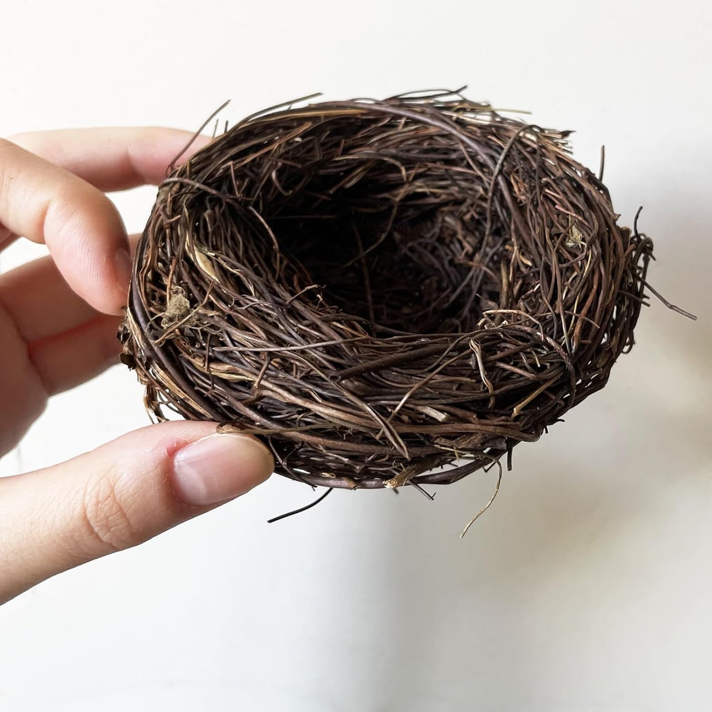 2Pcs Rattan Bird'S Nest Crafts Handmade Dry Natural Bird'S Nest for Garden Yard Home Party Wedding Decor No Eggs(15Cm/5.90Inch)