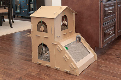 Cat Scratchers with Catnip - Tiger Tough Multi-Level Cat House Scratcher Playgrounds, Classic Reversible Scratching Board, Interactive Busy Box Toy Scratcher, and More