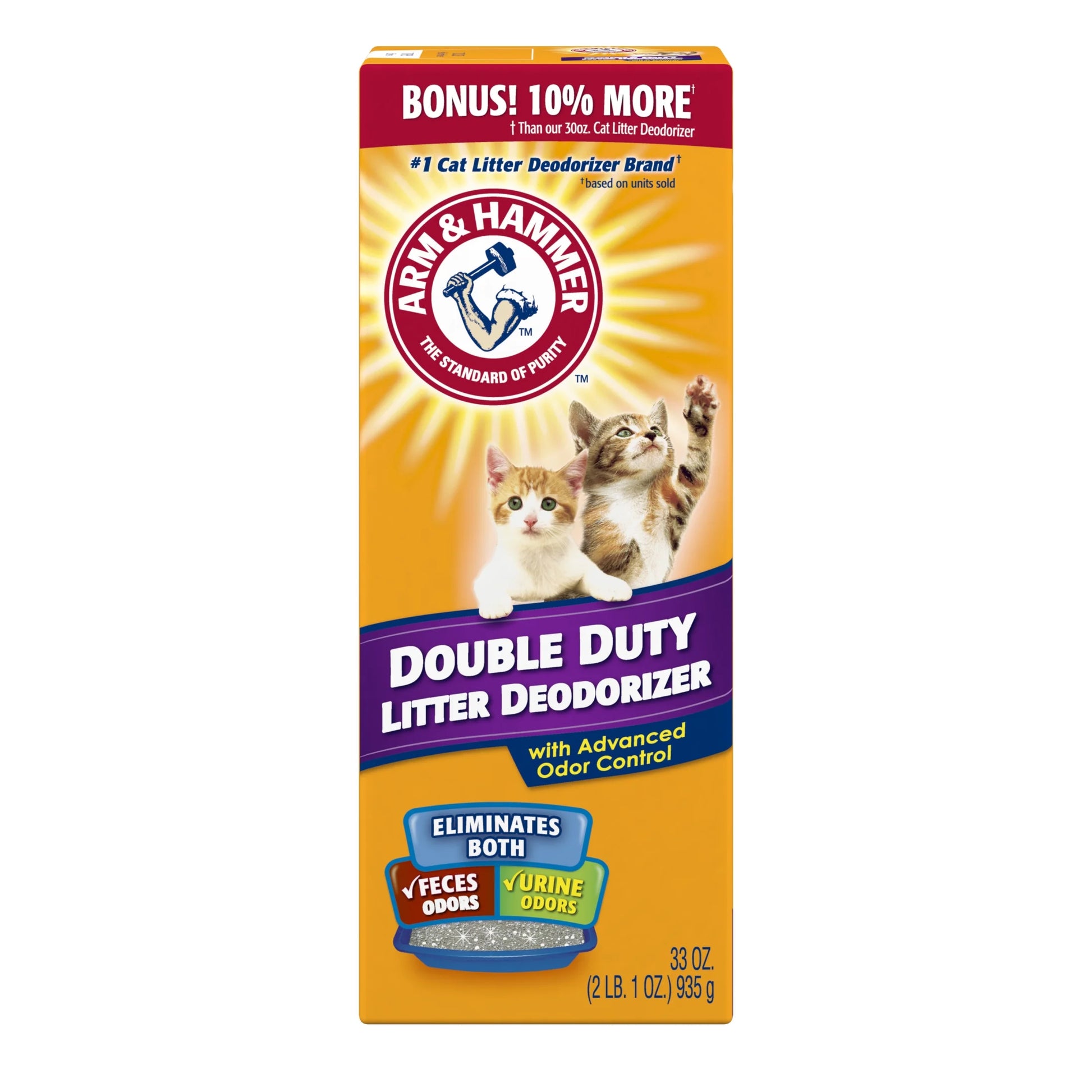 Double Duty Cat Litter Deodorizer and Pet Odor Eliminator, 33 Oz Box