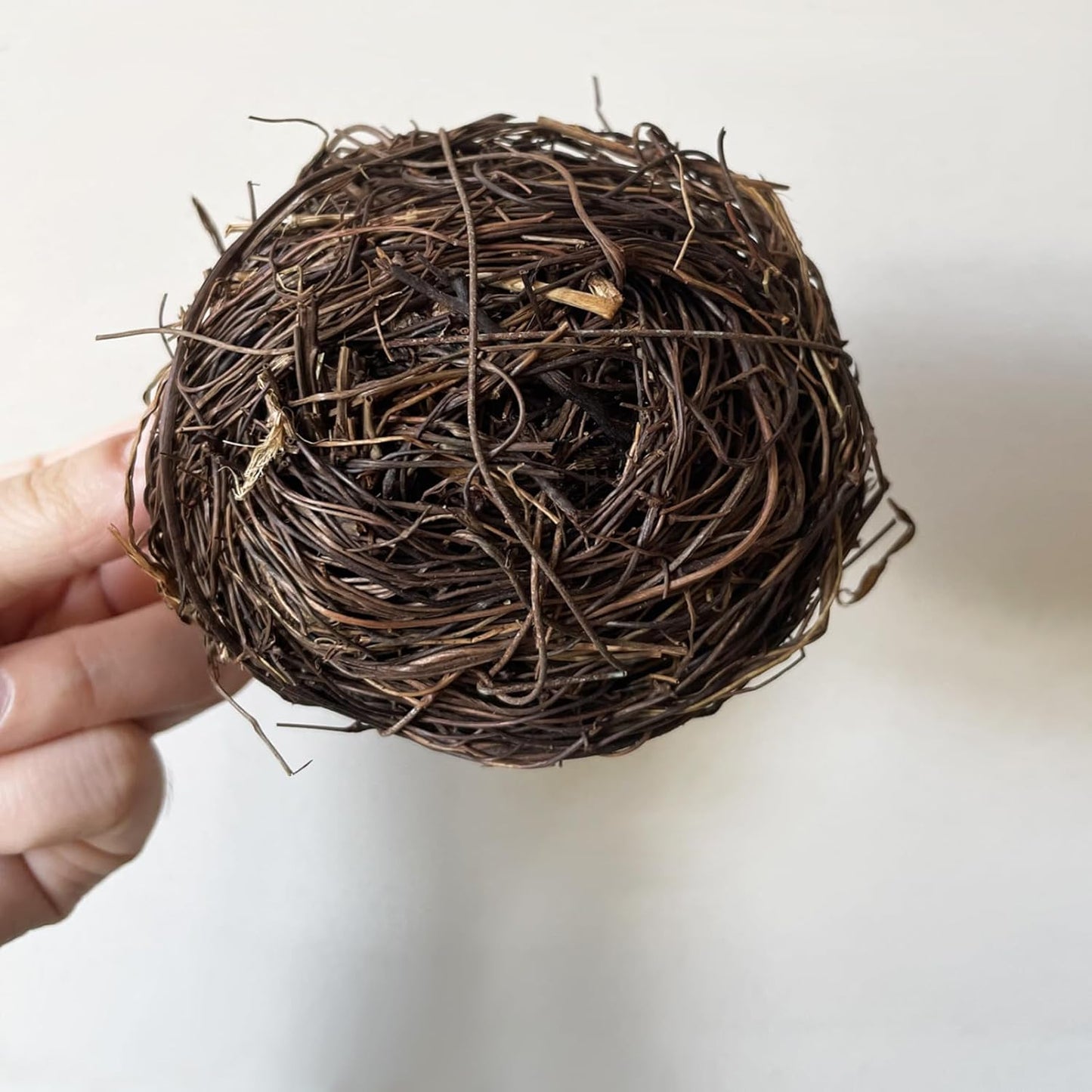 2Pcs Rattan Bird'S Nest Crafts Handmade Dry Natural Bird'S Nest for Garden Yard Home Party Wedding Decor No Eggs(15Cm/5.90Inch)