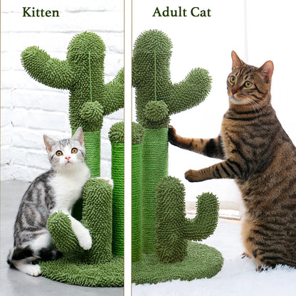 23" Cactus Cat Scratching Posts Sisal Cat Scratcher for Kittens and Medium Cats,Brown