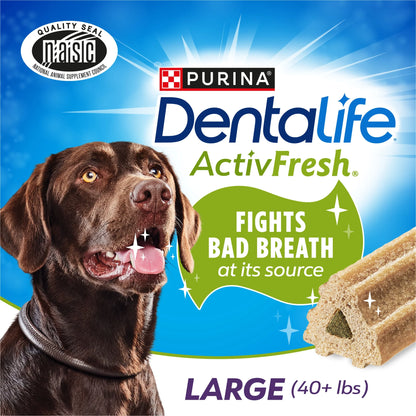 Purina  Activfresh Chicken Flavor Large Breed Adult Dog Dental Chews – 24.1 Oz Pouch (21 Ct)