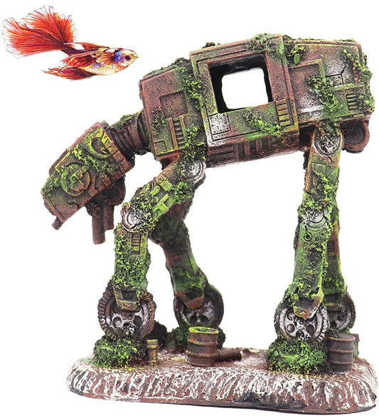 Robot Dog Cool Walking Land Tank Aquarium Ornament Fish Tank Decorations for Betta