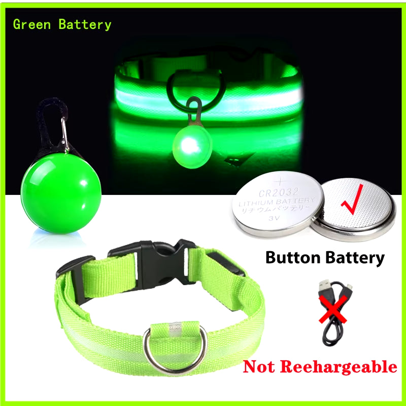 Usb Charging Glowing Dog Collar with Pendant Detachable Luxury Led Light Bright for Small Dogs Cat Night Safety Collar Wholesale